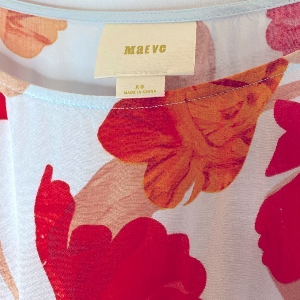 🌺ANTHROPOLOGIE🌸 MAEVE GEMMA FLORAL SUMMER DRESS SIZE XS - Picture 4 of 9